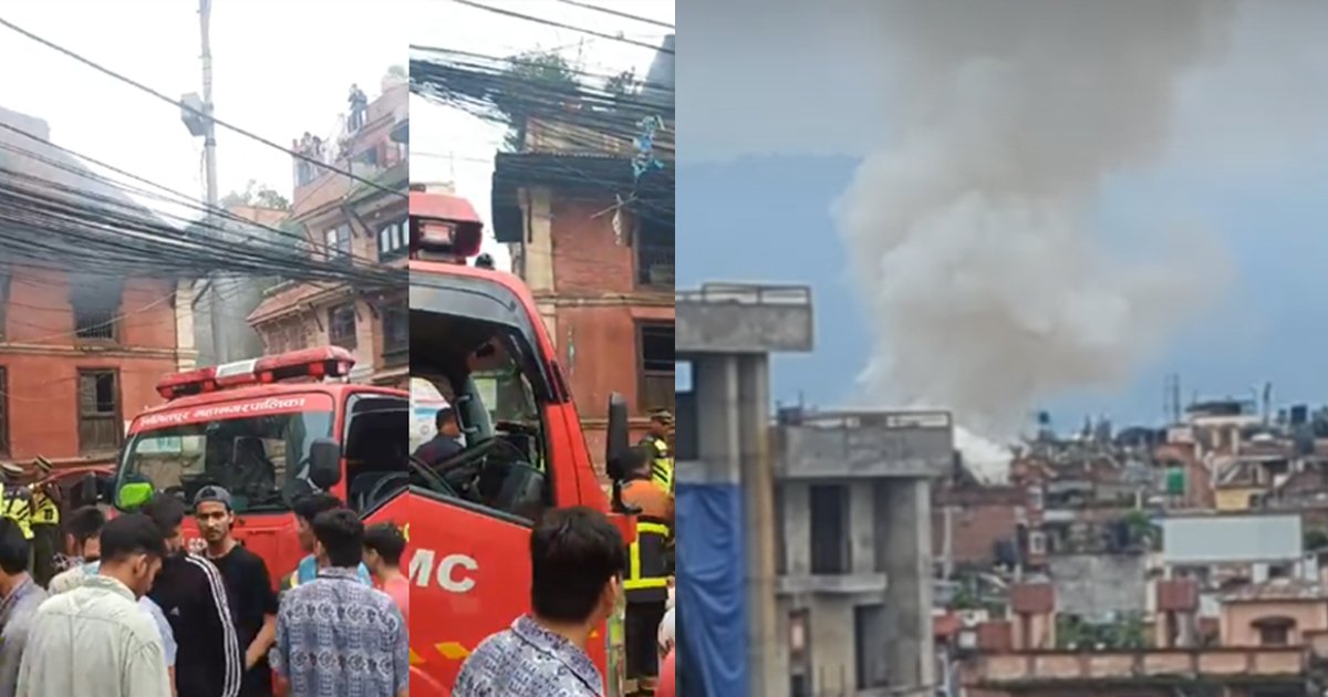 ललितपुरको बङ्गलामुखी मन्दिर नजिकैको घरमा आगलागी