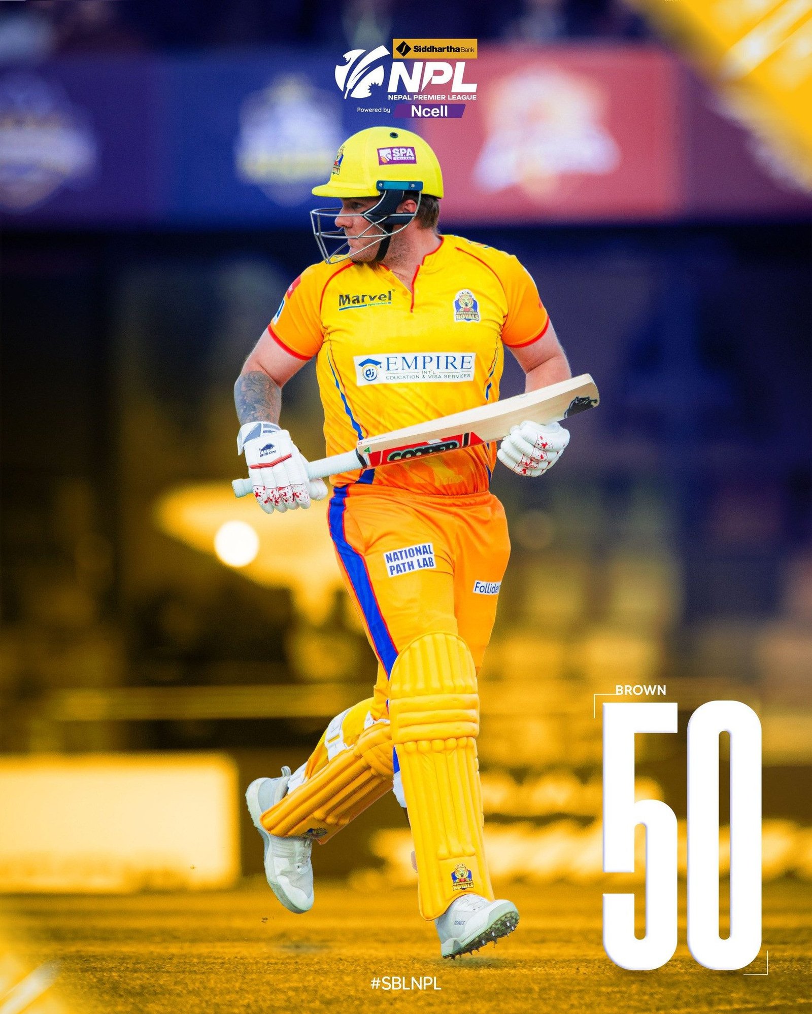 पोखराविरुद्ध सुदूरपश्चिमका जोश ब्राउनको अर्धशतक