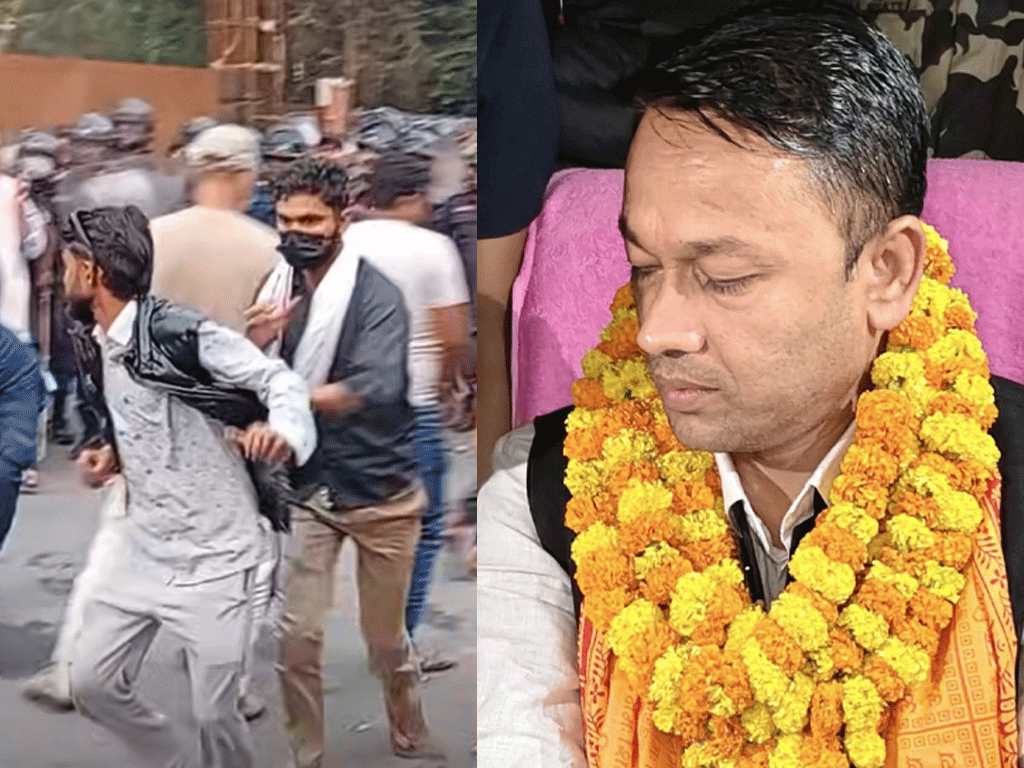 मधेश प्रदेशका मुख्यमन्त्रीले गरे पदभार ग्रहण, बाहिर सात राजनीतिक दलकाका नेता कार्यकर्ताहरूको नाराबाजी