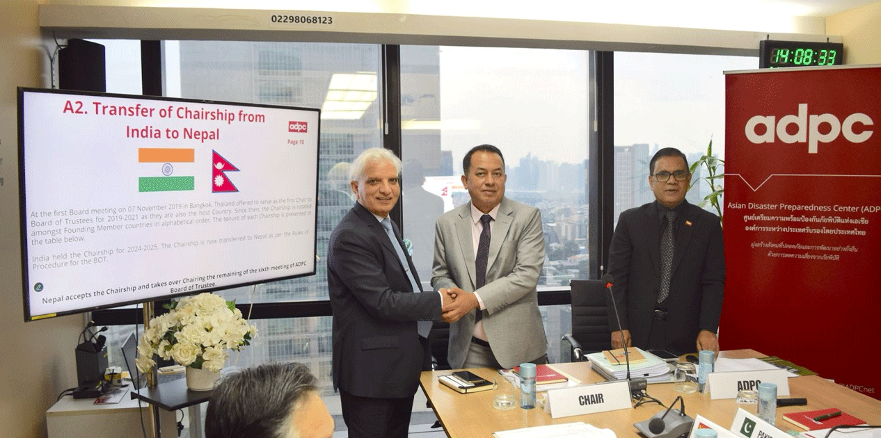 एशियन डिजास्टर प्रिपेयर्डनेस सेन्टरको अध्यक्षमा नेपाल
