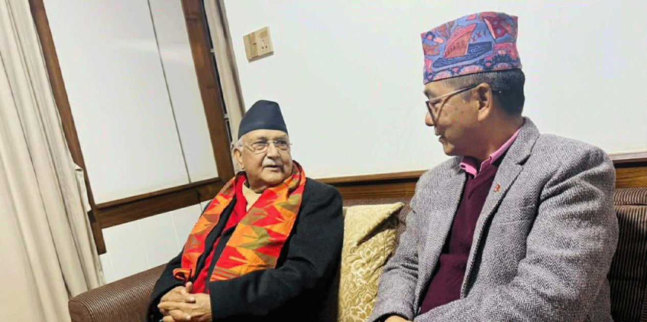 ओली भेट्न गुण्डु पुगे राजेन्द्र लिङ्देन