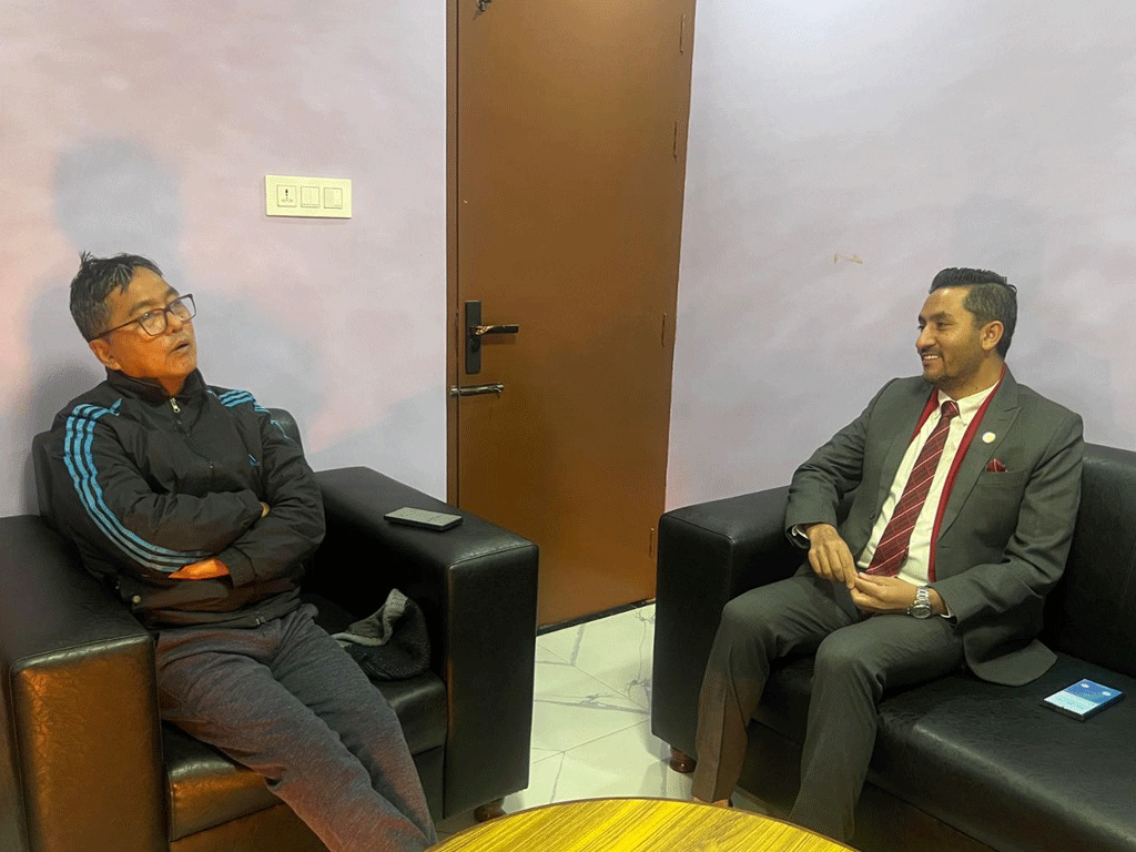 सञ्चार मन्त्री खरेल र राप्रपा अध्यक्ष लिङ्देनबीच भेटवार्ता