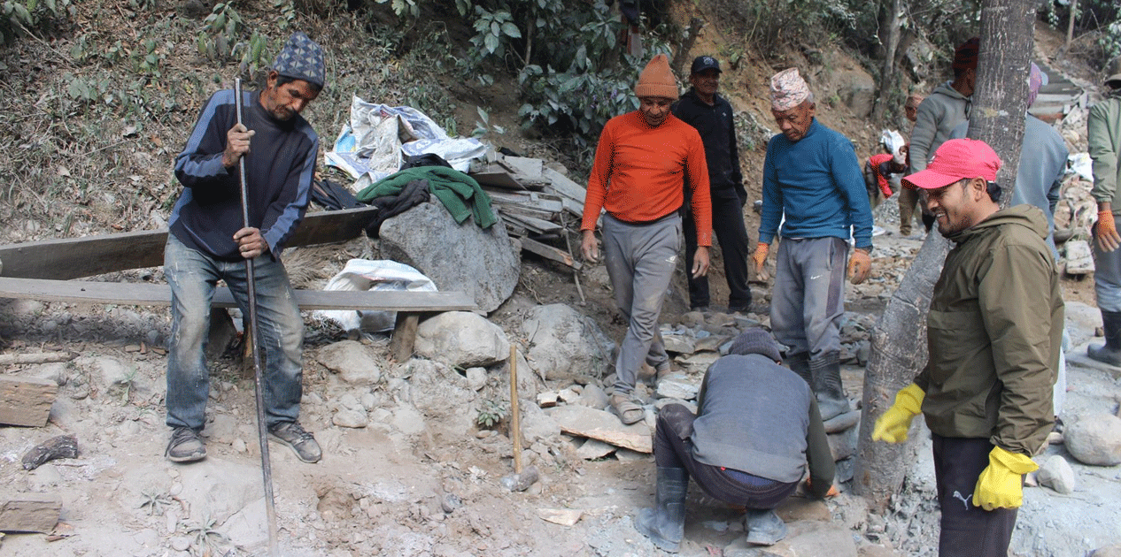 म्याग्दीको व्यवस्थित पदमार्ग निर्माण सुरु